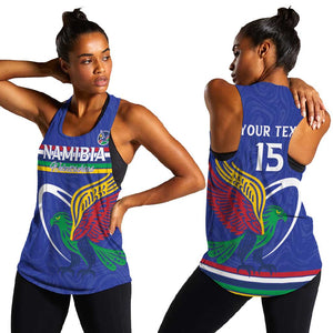 Namibia Rugby Custom Women Racerback Tank African Fish Eagle - Flag Colors