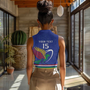 Namibia Rugby Custom Women Sleeveless Polo Shirt African Fish Eagle - Flag Colors