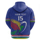 Namibia Rugby Custom Zip Hoodie African Fish Eagle - Flag Colors