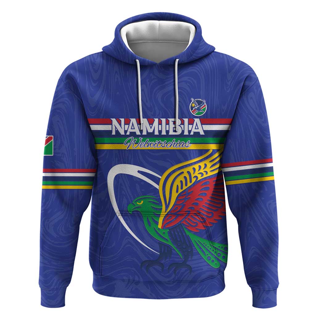 Namibia Rugby Custom Zip Hoodie African Fish Eagle - Flag Colors