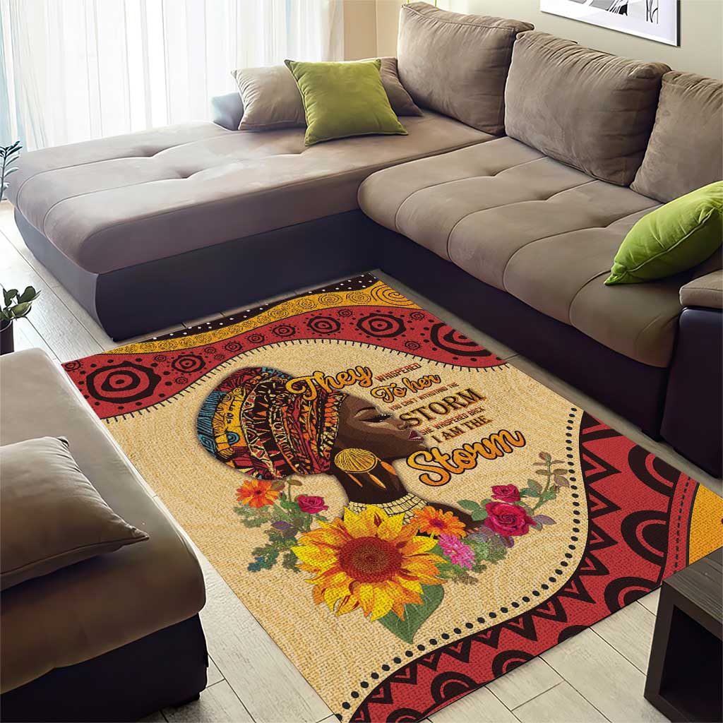 African Woman Area Rug I Am The Storm - African Pride