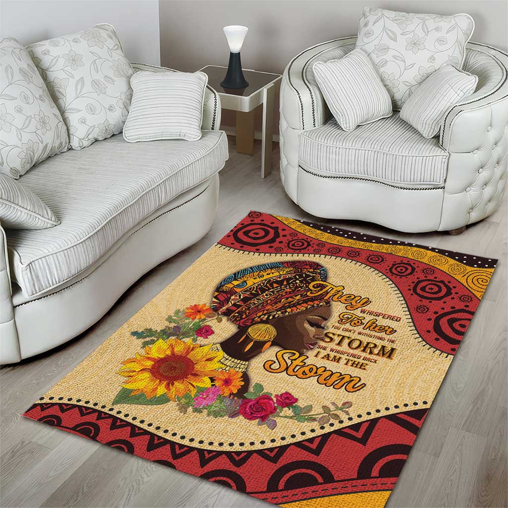 African Woman Area Rug I Am The Storm - African Pride