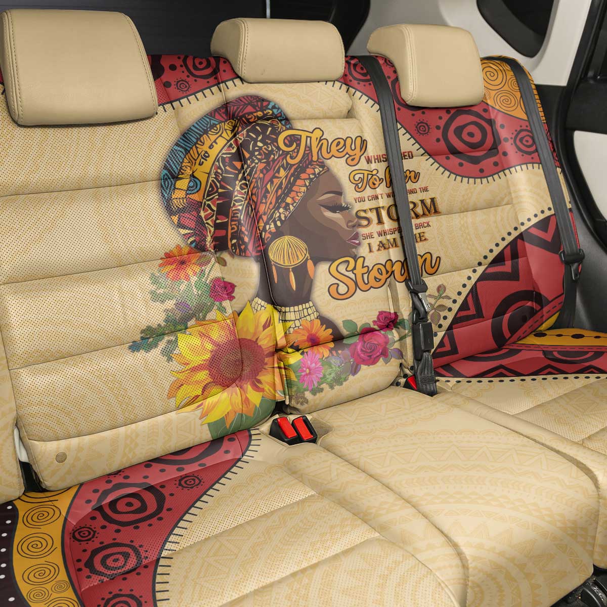 African Woman Back Car Seat Cover I Am The Storm - African Pride