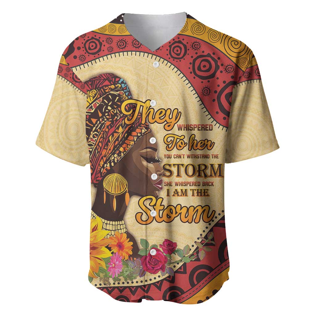 African Woman Baseball Jersey I Am The Storm - African Pride