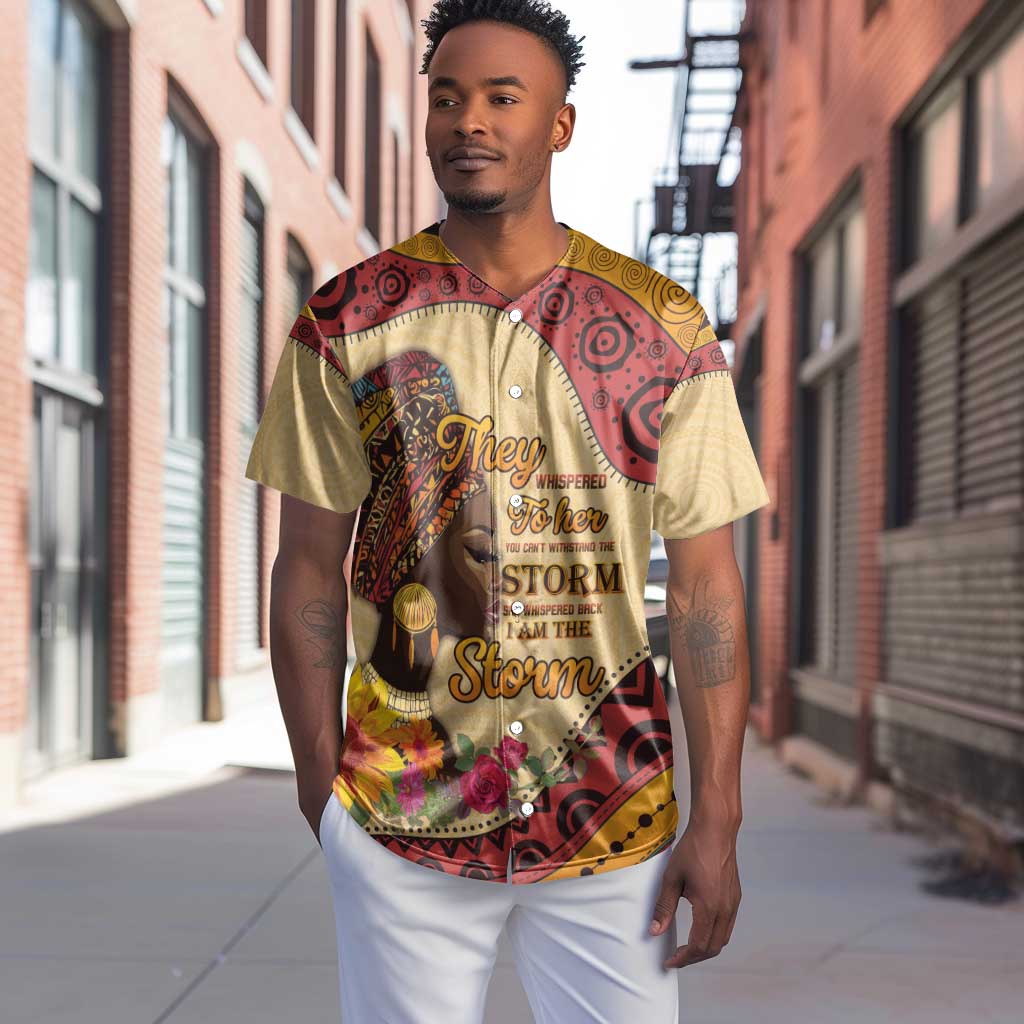 African Woman Baseball Jersey I Am The Storm - African Pride