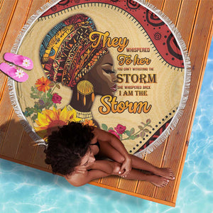 African Woman Beach Blanket I Am The Storm - African Pride