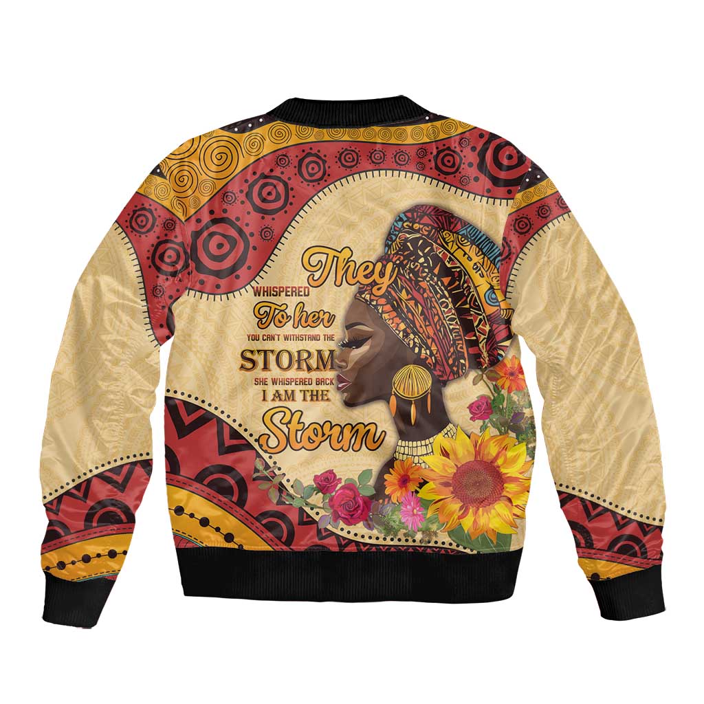 African Woman Bomber Jacket I Am The Storm - African Pride