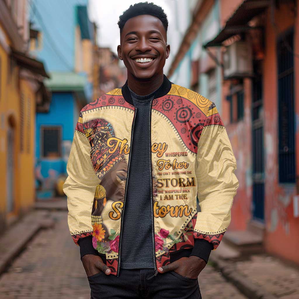 African Woman Bomber Jacket I Am The Storm - African Pride