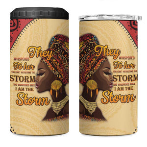 African Woman 4 in 1 Can Cooler Tumbler I Am The Storm - African Pride