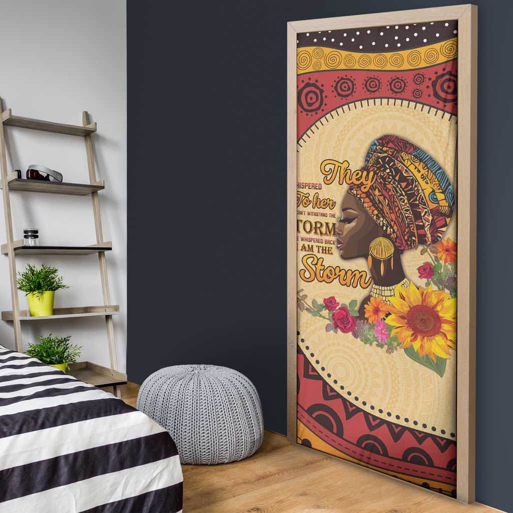 Black History Month Door Cover African Woman Afro I Am The Storm