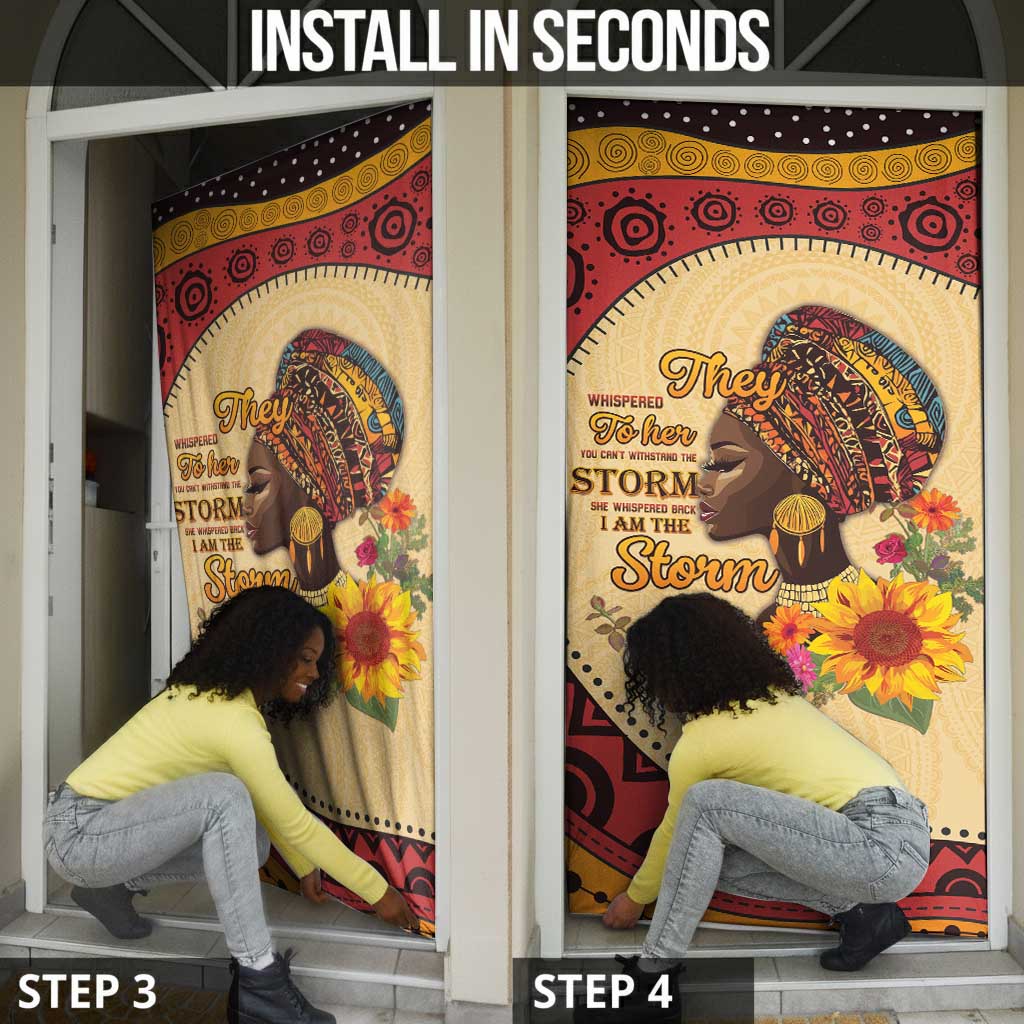 Black History Month Door Cover African Woman Afro I Am The Storm
