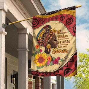 African Woman Garden Flag I Am The Storm - African Pride