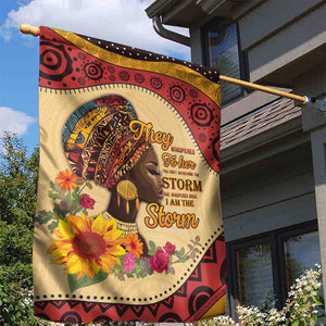 African Woman Garden Flag I Am The Storm - African Pride