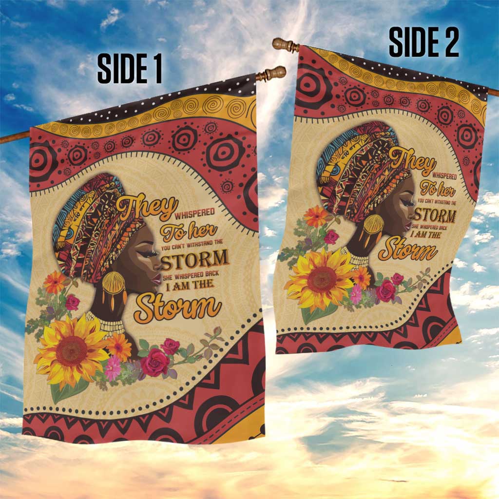 African Woman Garden Flag I Am The Storm - African Pride