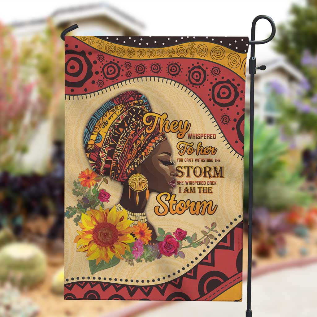 African Woman Garden Flag I Am The Storm - African Pride