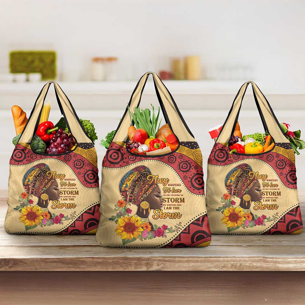 African Woman Grocery Bag I Am The Storm - African Pride