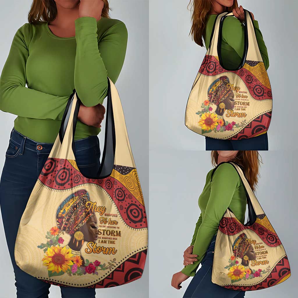 African Woman Grocery Bag I Am The Storm - African Pride