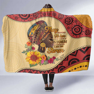 African Woman Hooded Blanket I Am The Storm - African Pride
