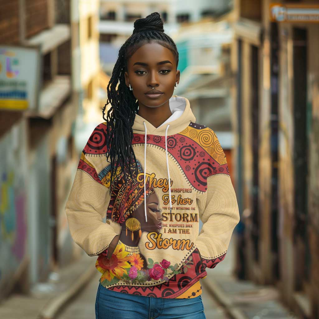 African Woman Hoodie I Am The Storm - African Pride