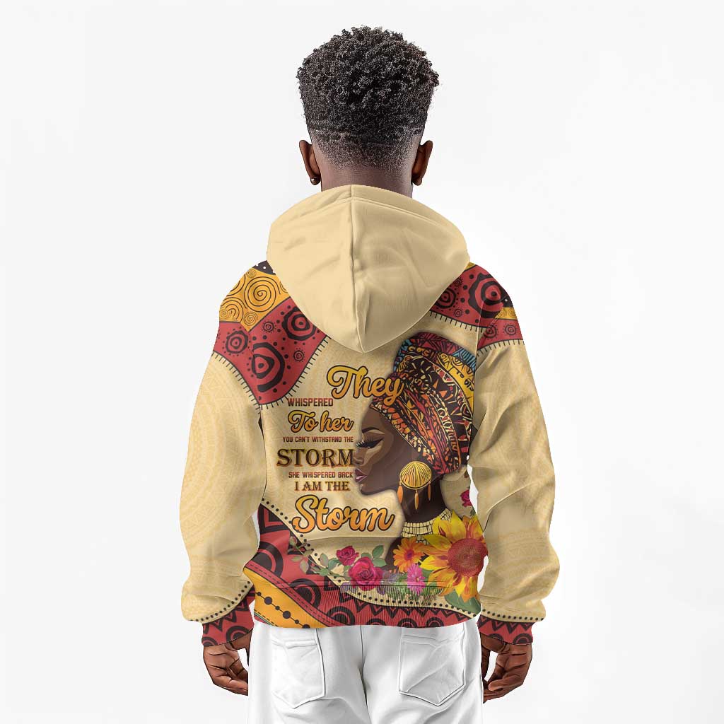 African Woman Kid Hoodie I Am The Storm - African Pride