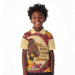 African Woman Kid Polo Shirt I Am The Storm - African Pride