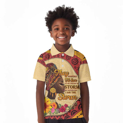 African Woman Kid Polo Shirt I Am The Storm - African Pride