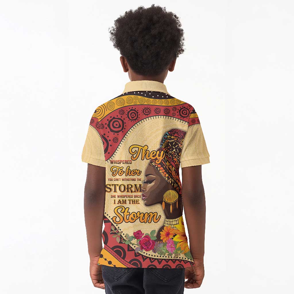 African Woman Kid Polo Shirt I Am The Storm - African Pride