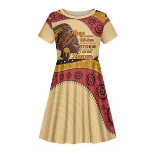 African Woman Kid Short Sleeve Dress I Am The Storm - African Pride