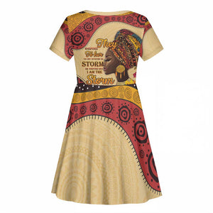 African Woman Kid Short Sleeve Dress I Am The Storm - African Pride