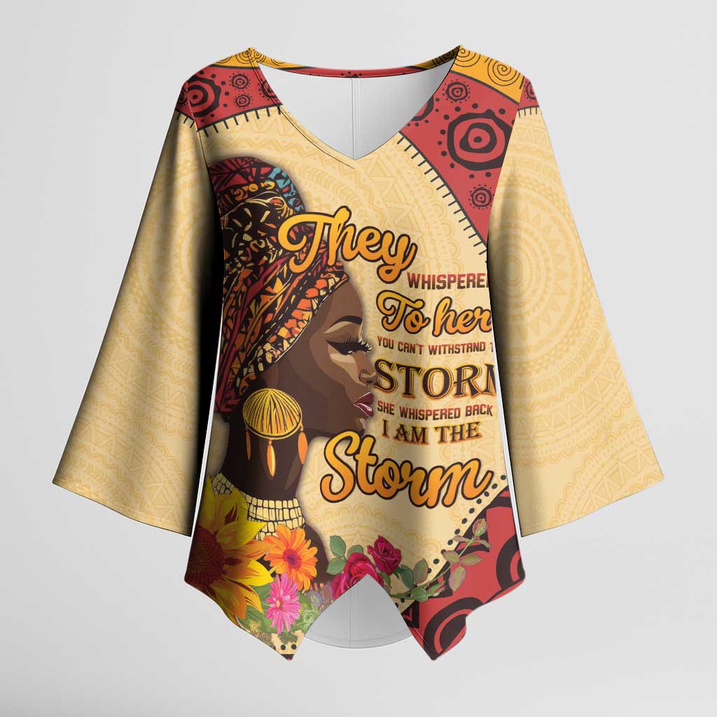 Black History Month Kimono Sleeve Blouse African Woman Afro I Am The Storm