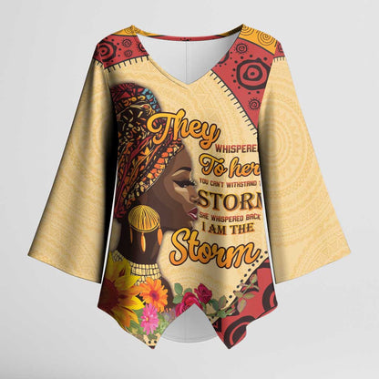 Black History Month Kimono Sleeve Blouse African Woman Afro I Am The Storm