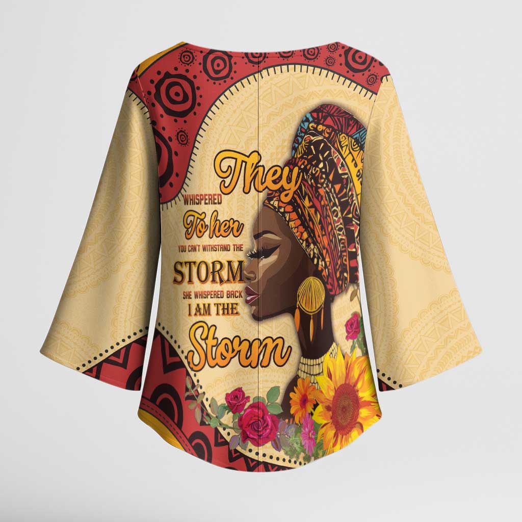 Black History Month Kimono Sleeve Blouse African Woman Afro I Am The Storm