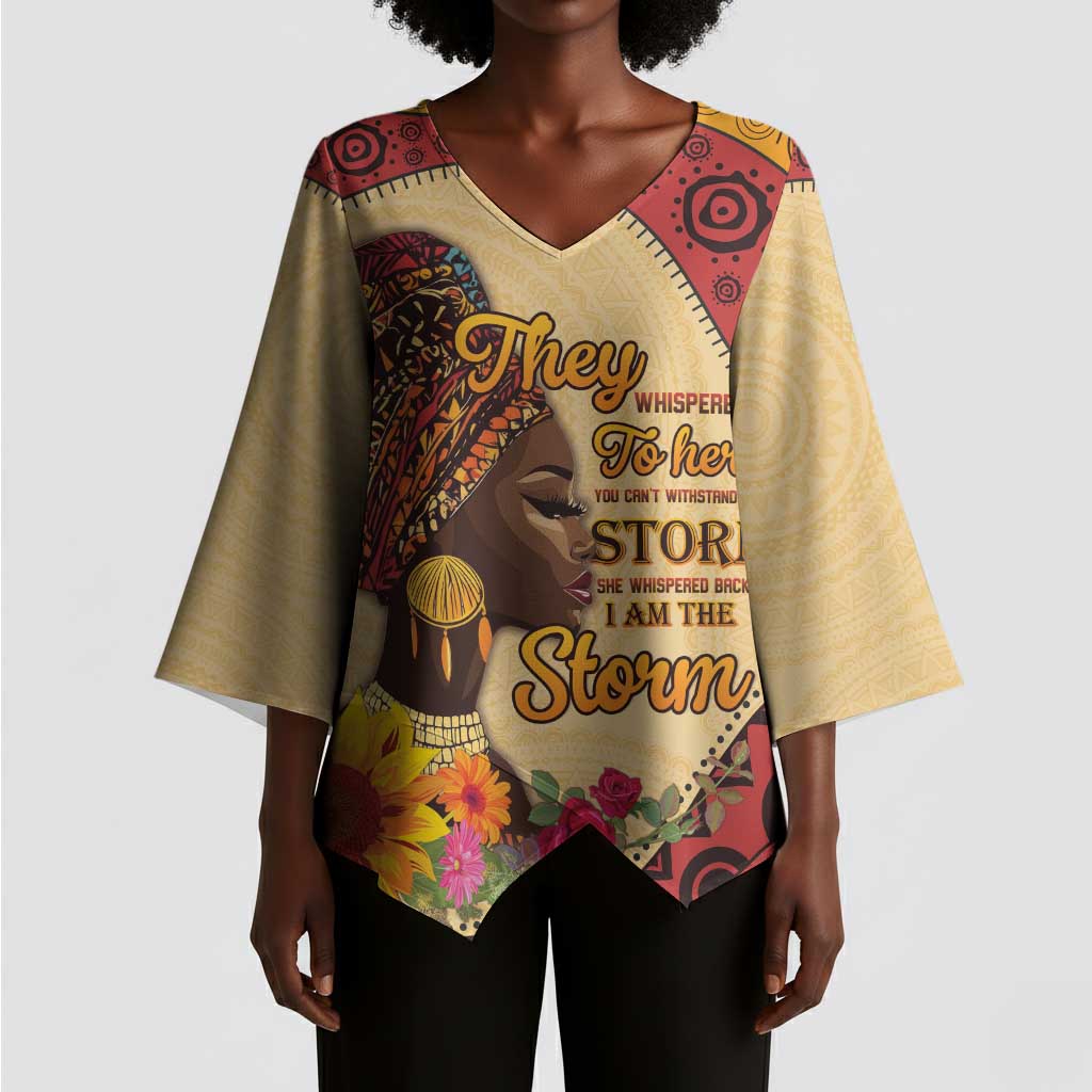 Black History Month Kimono Sleeve Blouse African Woman Afro I Am The Storm
