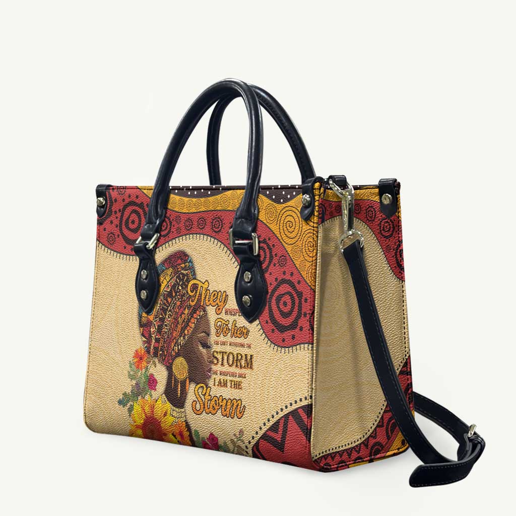Black History Month Leather Bag African Woman Afro I Am The Storm
