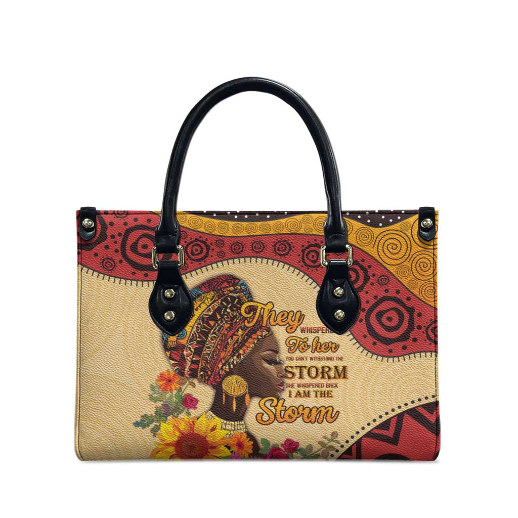 Black History Month Leather Bag African Woman Afro I Am The Storm