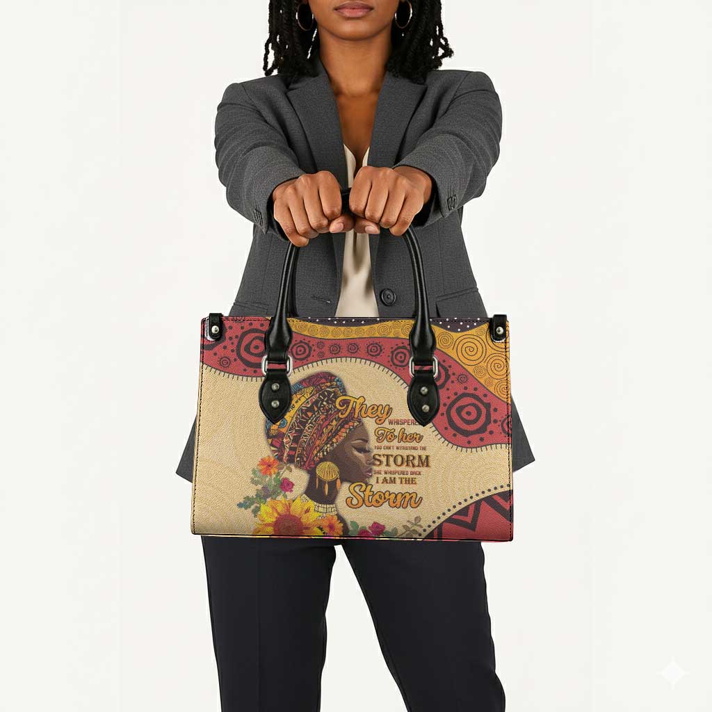 Black History Month Leather Bag African Woman Afro I Am The Storm