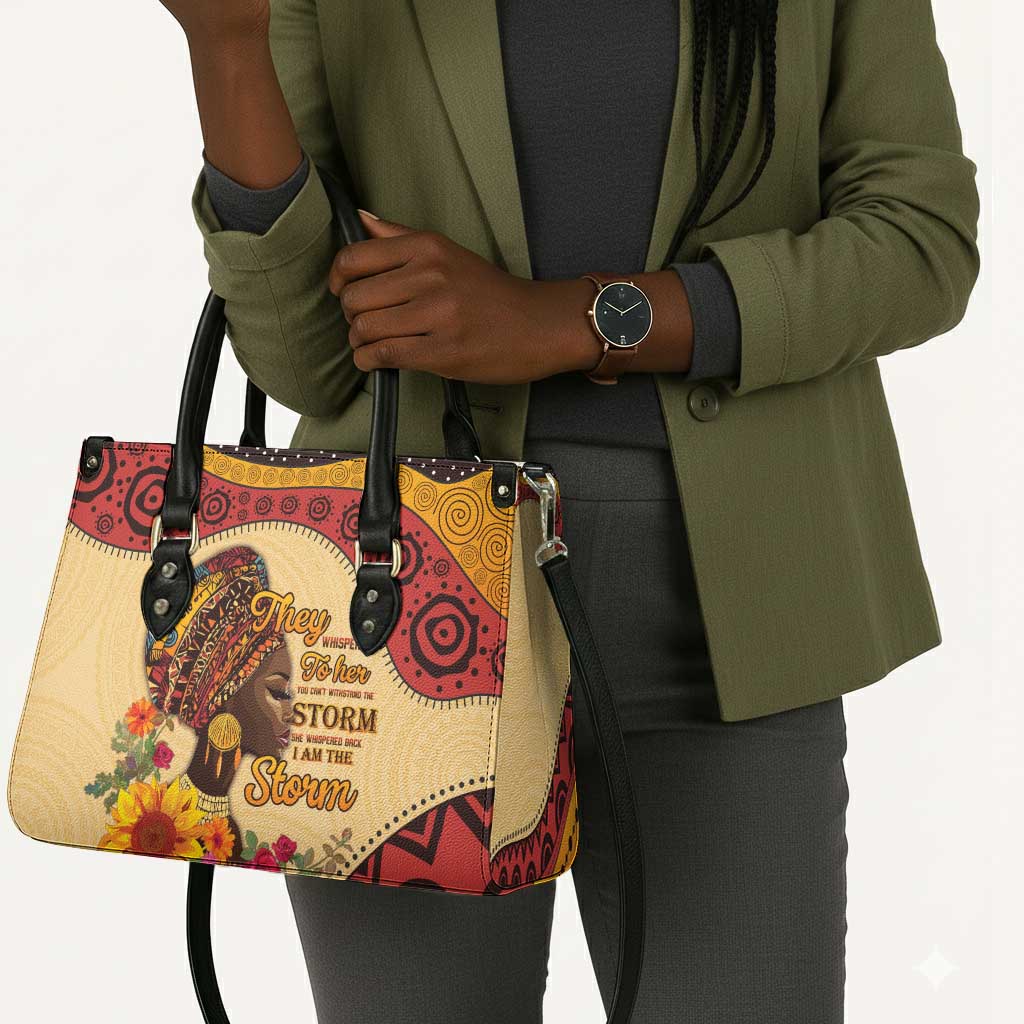 Black History Month Leather Bag African Woman Afro I Am The Storm