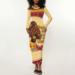 African Woman Long Sleeve Bodycon Dress I Am The Storm - African Pride