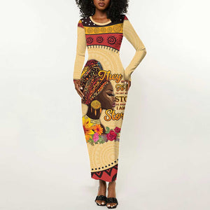 African Woman Long Sleeve Bodycon Dress I Am The Storm - African Pride
