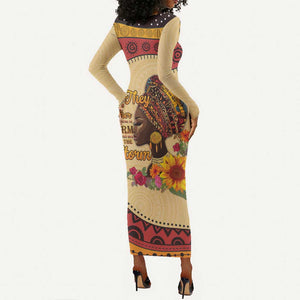 African Woman Long Sleeve Bodycon Dress I Am The Storm - African Pride