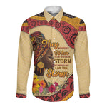 African Woman Long Sleeve Button Shirt I Am The Storm - African Pride