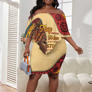 African Woman Off Shoulder Short Dress I Am The Storm - African Pride