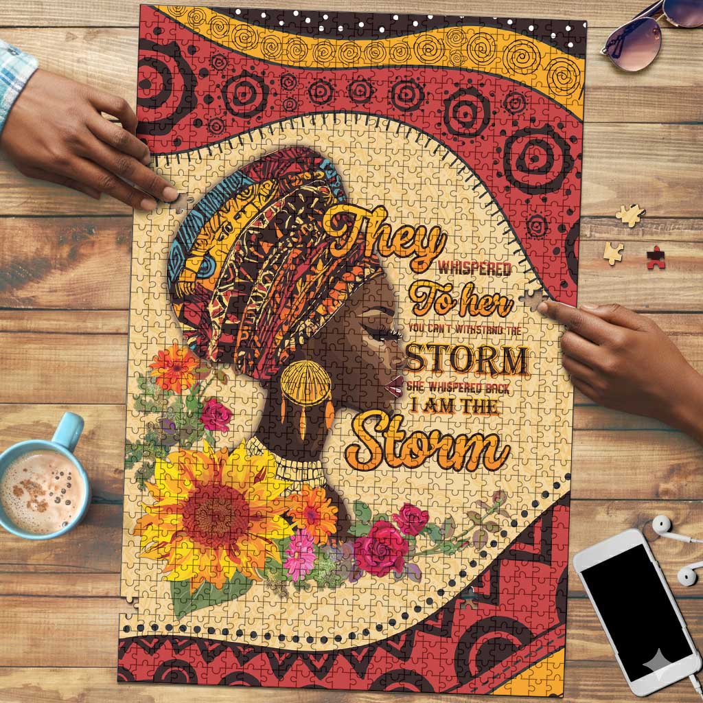 Black History Month Puzzle African Woman Afro I Am The Storm