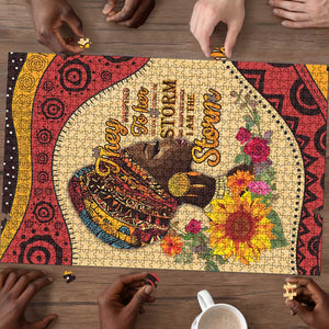 Black History Month Puzzle African Woman Afro I Am The Storm