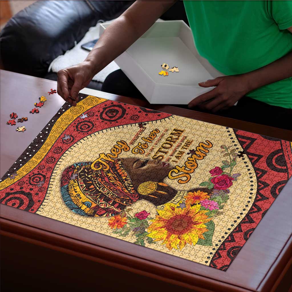 Black History Month Puzzle African Woman Afro I Am The Storm