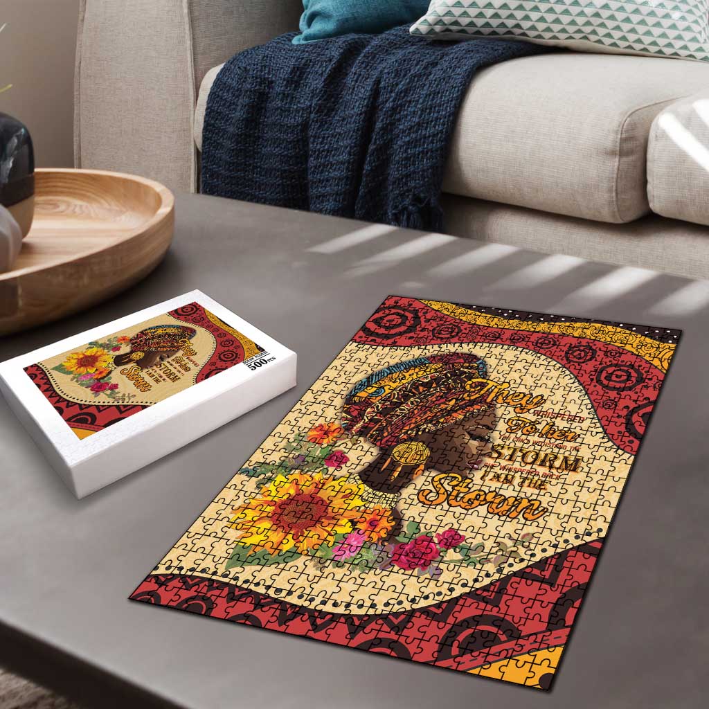 Black History Month Puzzle African Woman Afro I Am The Storm