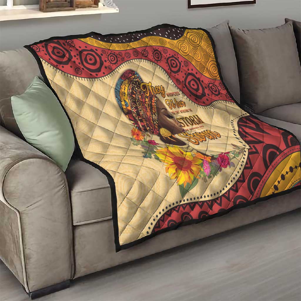 African Woman Quilt I Am The Storm - African Pride