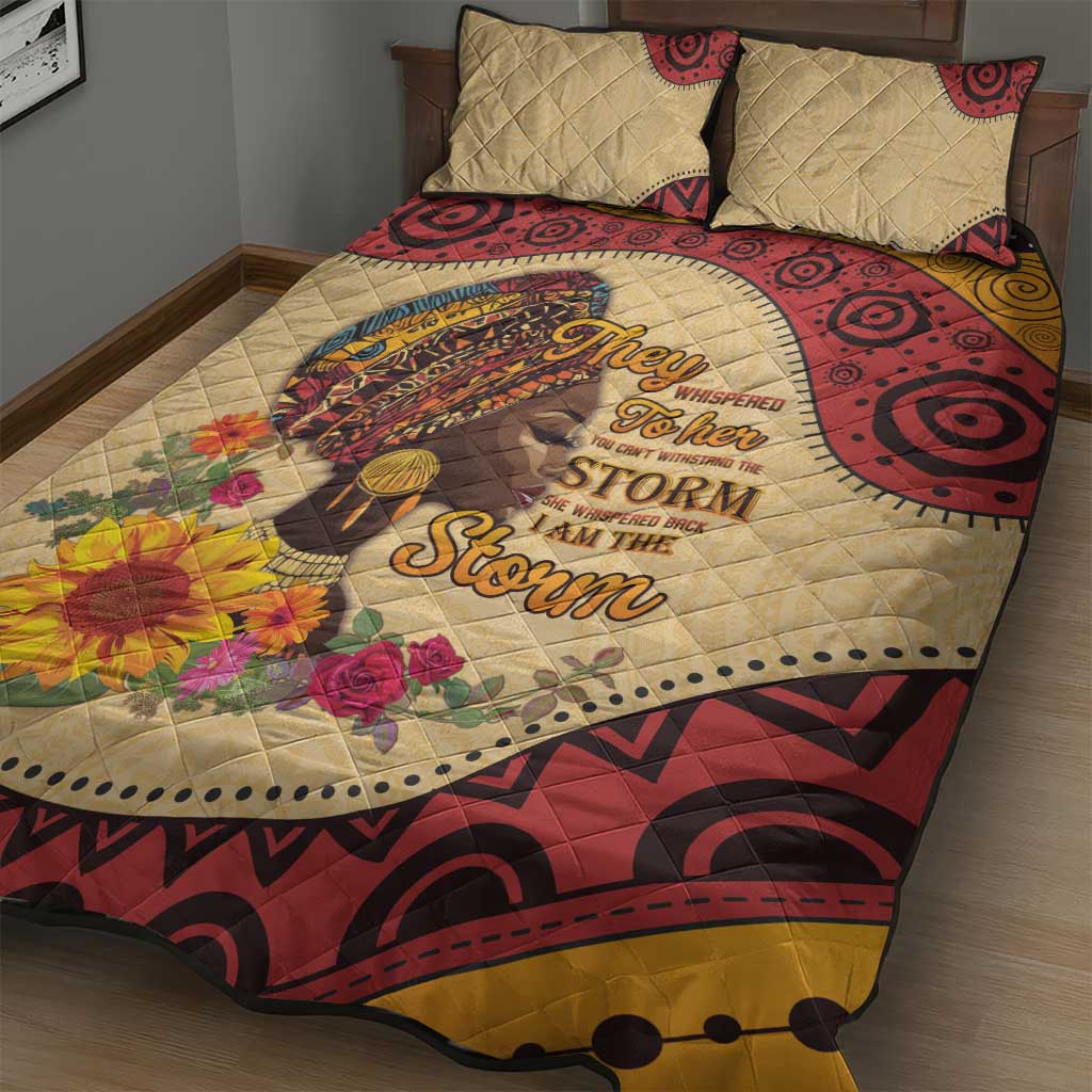 African Woman Quilt Bed Set I Am The Storm - African Pride