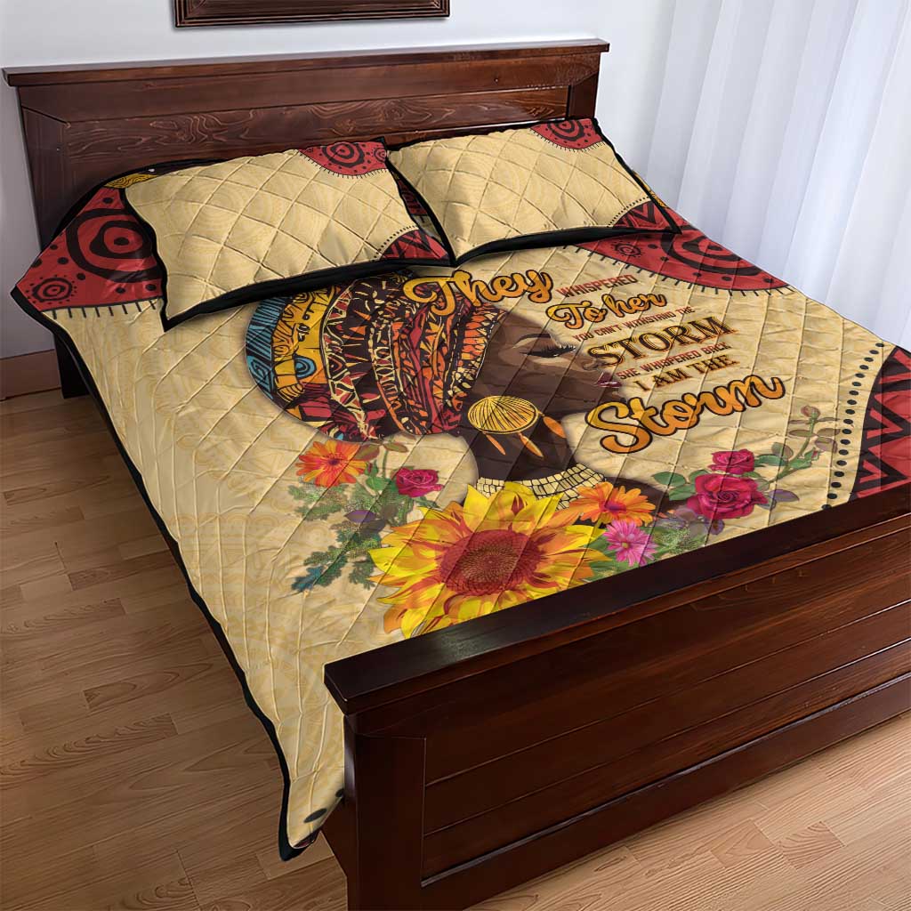 African Woman Quilt Bed Set I Am The Storm - African Pride