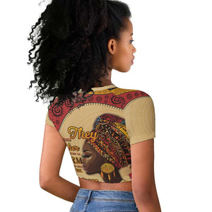 African Woman Raglan Cropped T shirt I Am The Storm - African Pride